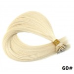 Extensii din Par Natural Remy Nano Ring dreapta Light Blonde de 60 cm, cu 50 de bucati Cod NR2460